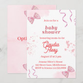 Baby shower coquette modifiable Invitation 3 (Devant / Derrière)