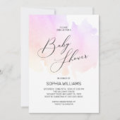 Baby shower couleur aquarelle Invitation (Devant)