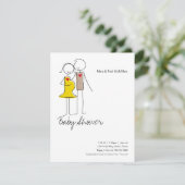 Baby shower Couple attendu 4,25 x 5,5 Invitations (Debout devant)