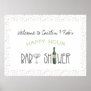 Baby shower couple   Happy Hour Welcome Poster