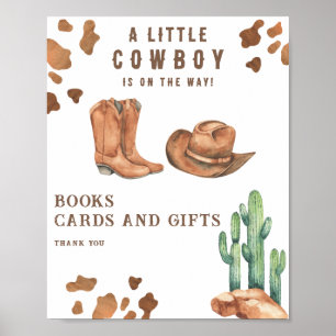 baby shower cowboy - livres cartes et affiche de c
