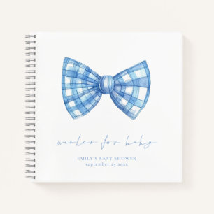 Baby shower Cravate Bleu En vichy Bow Voeux Livre