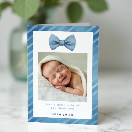 Baby shower Cravate de Merci de Carte photo de  bl