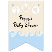 Baby shower Cream/Blue Mobile, Swallowtail Banner (Derde vlag)