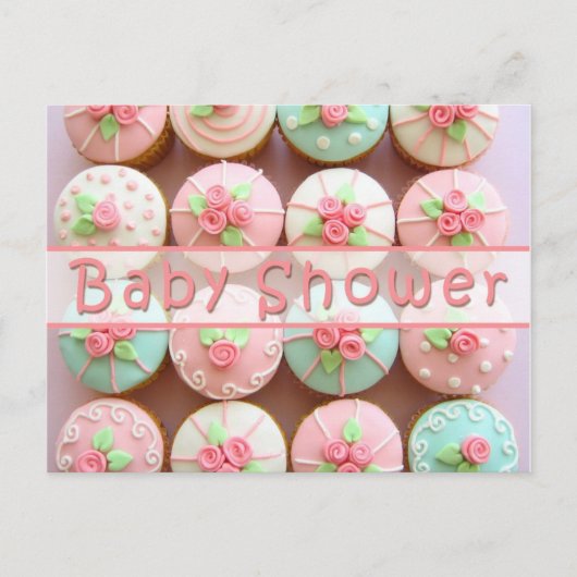 Baby shower - Cupcakes Post Kaart (Voorkant)