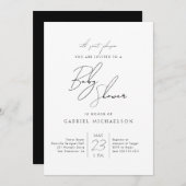 Baby Shower | Cursief script Kaart (Voorkant / Achterkant)
