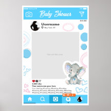 Baby shower Custom Selfie Lijst Elefante