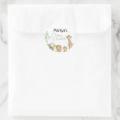 Baby Shower Cute Baby Animals Ronde Sticker (Tas)