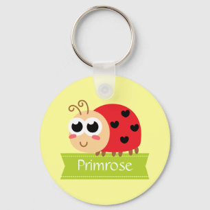 Baby Shower: Cute Baby Ladybug met hartvlekken Sleutelhanger