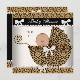Baby shower Cute Baby Leopard geslacht 2 Kaart