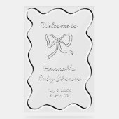 Baby shower Cute Bow Affiche de bienvenue acryliqu (Recto)