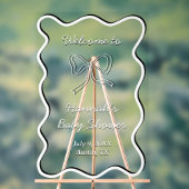 Baby shower Cute Bow Affiche de bienvenue acryliqu (Neutre)