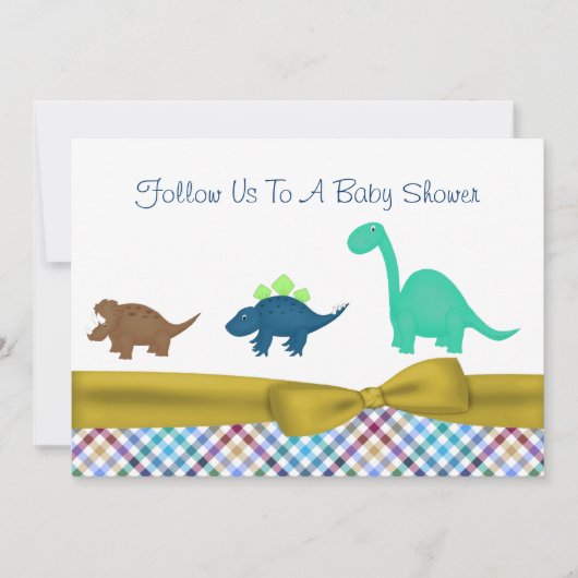 Baby shower Cute Dinosaur Invitation (Devant)