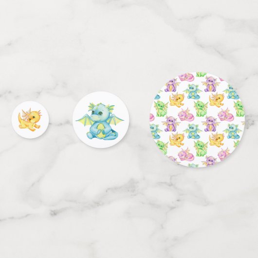 Baby shower Cute Dragon Confetti (Derrière)