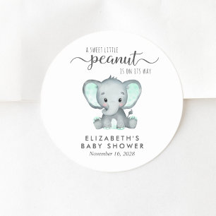 Baby shower Cute Elephant Ronde Sticker