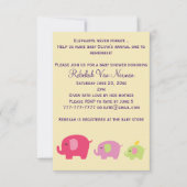 Baby shower Cute elephants uitnodiging (Voorkant)