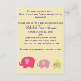 Baby shower Cute elephants uitnodiging