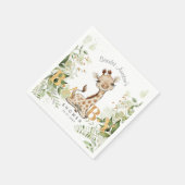 Baby shower Cute Giraffe Greenery Servet (Hoek)