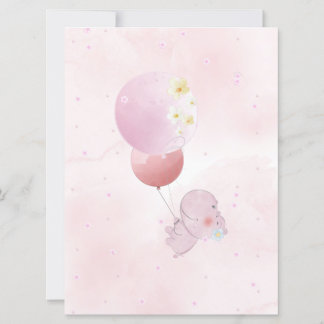 BABY SHOWER CUTE HIPO. FOR BABY GIRL KAART