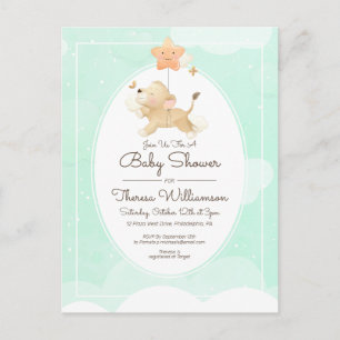 Baby Shower   Cute Lion Cub Briefkaart