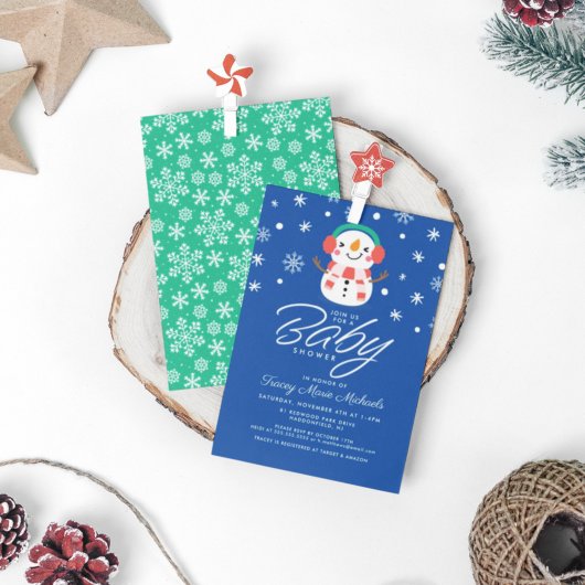 Baby shower | Cute Little Snowman Invitation