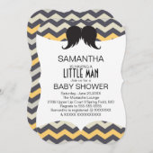 Baby shower Cute Mustache Boys Invitation personna (Devant / Derrière)