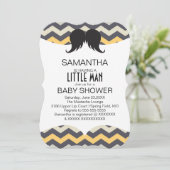 Baby shower Cute Mustache Boys Invitation personna (Debout devant)