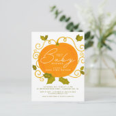 Baby shower | Cute Petite Invitation Citrouille (Debout devant)