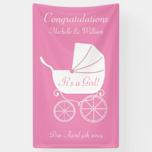  Baby shower Cute Pink Girl Spandoek