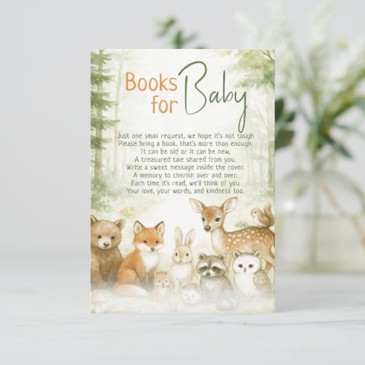 Baby Shower Cute Woodland Baby Animals Informatiekaartje (Staand voorkant)