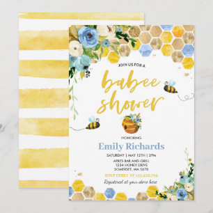 Baby shower d'abeilles Invitation Floral Babee Dou