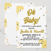 Baby shower d'abeilles miel 5x7 Invitation (Devant / Derrière)