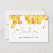 Baby shower d'abeilles miel merci cartes (Devant)