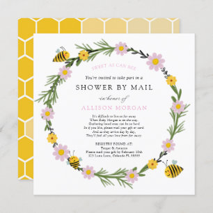 Baby shower d'abeilles par invitation postale