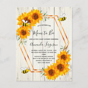 Baby shower d'abeilles rustique invitation en bois