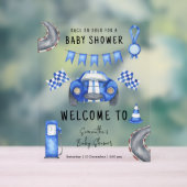 Baby shower d'accueil de voiture de course (Neutre)