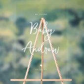 Baby shower d'accueil minimal Élégant script blanc (Neutre)