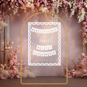 Baby shower d'accueil Papel Picado