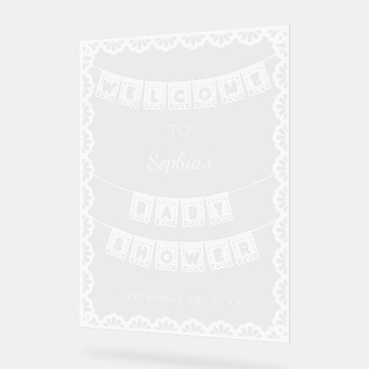 Baby shower d'accueil Papel Picado (Angle)
