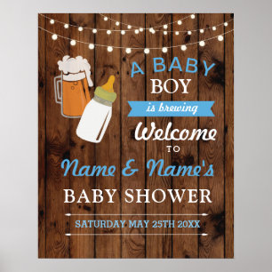 Baby shower d'accueil Poster Signer Bière Brasseri