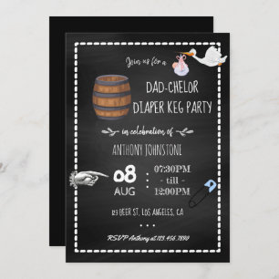 Baby shower Dadchelor Keg Party Chalkboard Kaart