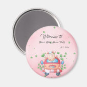 Baby shower d'agneau de bébé mignon aimant (Recto/Verso)