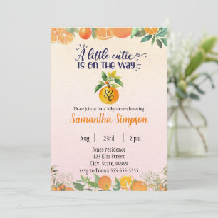 Baby shower d'agrumes Botanique Orange Invitation