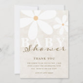 Baby shower Daisy Genre Neutre Merci Cartes (Devant)