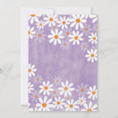 Baby shower Daisy Invitation Purpl Boho Retro Dais (Dos)