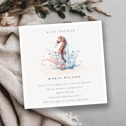 Baby shower d'algues sous-marines Invitation