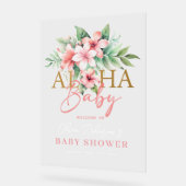 Baby shower d'Aloha à fleurs rose tropicale Bienve (Angle)