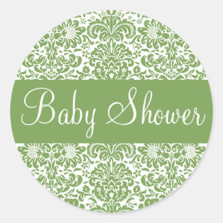 Baby shower Damask Envelop Sticker Seal