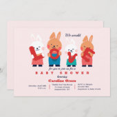 Baby shower d'amour Invitation (Devant / Derrière)