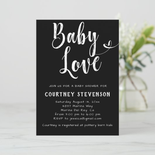 Baby shower d'amour pour bébé Invitation (Debout devant)